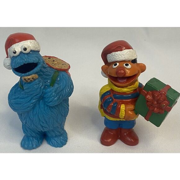 Sesame‎ Street Cookie Monster Figure Santa Holding Bag 3” Applause - Picture 1 of 7